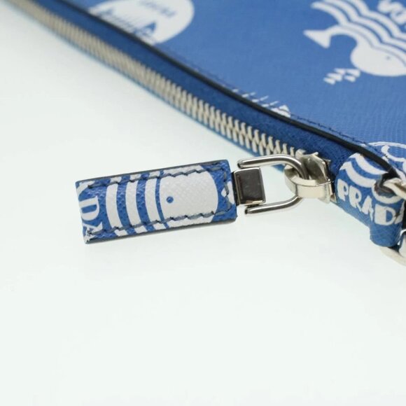 PRADA Shoulder Bag Safiano Leather Light Blue Auth ar8307V - Picture 10 of 15